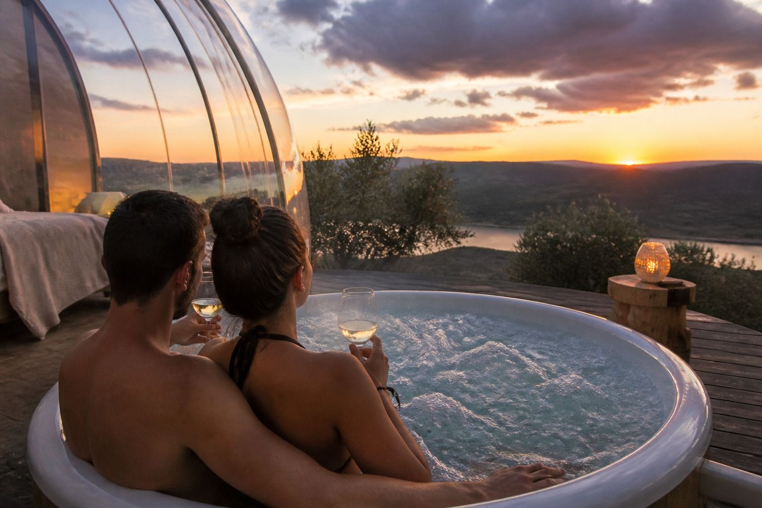 Burbuja romántica con jacuzzi: cuándo merece la pena pagar el extra
