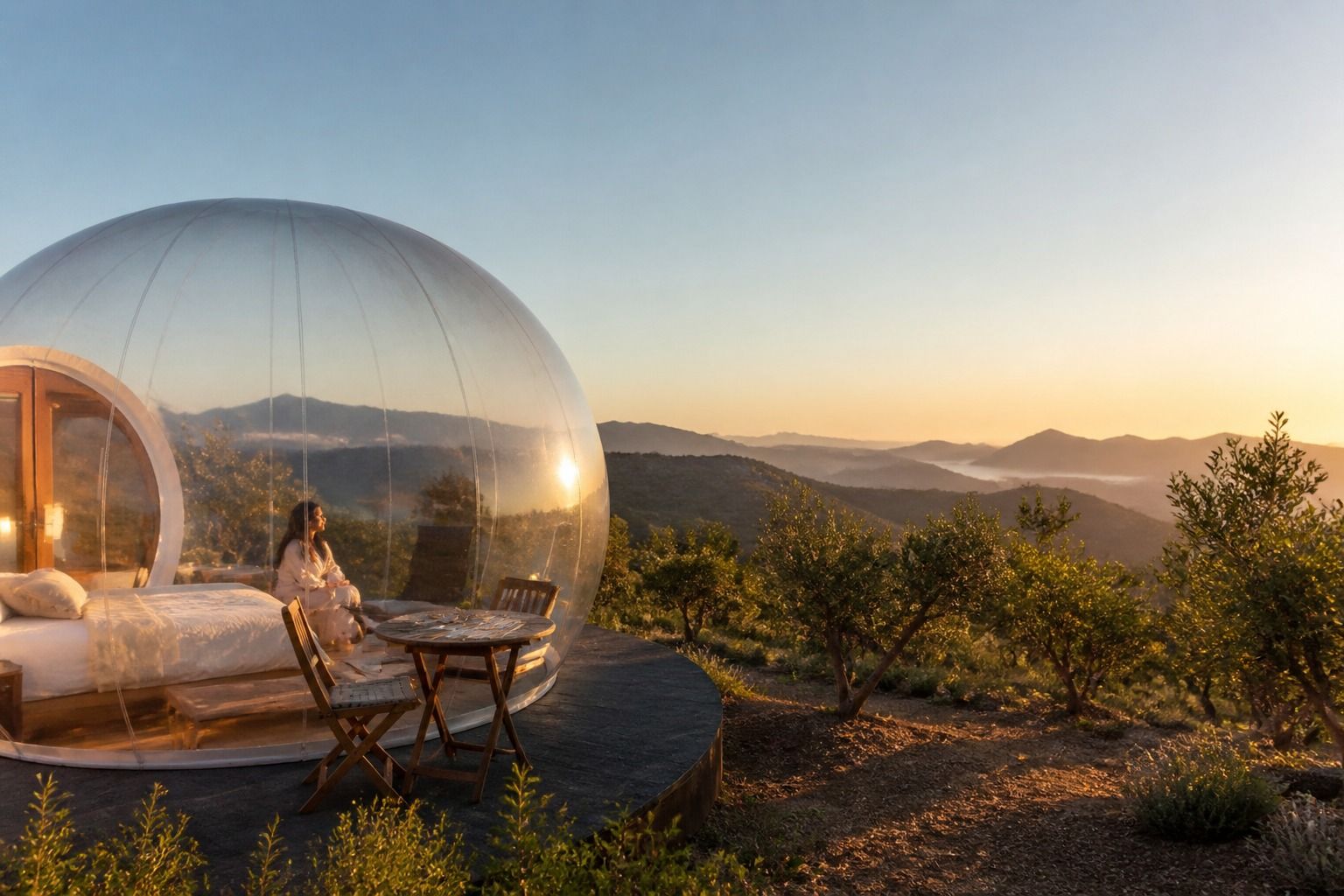 Glamping burbuja en Andalucía: qué cambia entre sierra, campo y costa